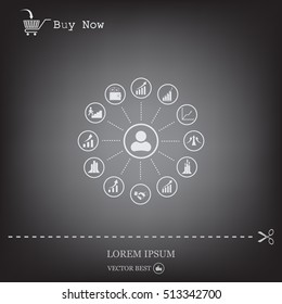 set of charts, vector icon