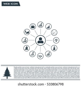 set of charts, vector icon