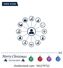 set of charts, vector icon