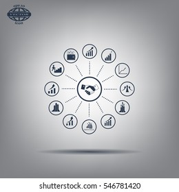 set of charts, vector icon