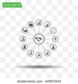 set of charts, vector icon