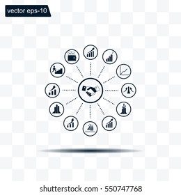 set of charts, vector icon