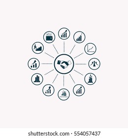 set of charts, vector icon