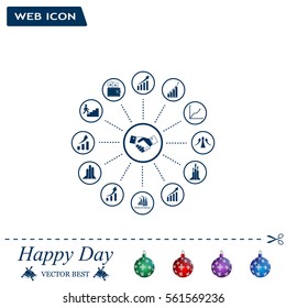 set of charts, vector icon
