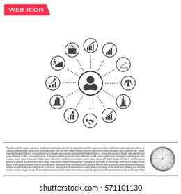 set of charts, vector icon