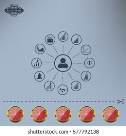 set of charts, vector icon