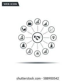 set of charts, vector icon