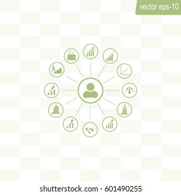 set of charts, vector icon