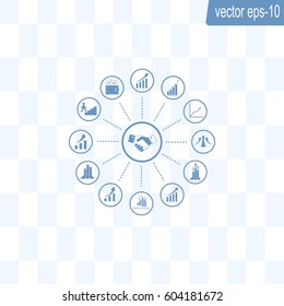 set of charts, vector icon