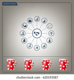 set of charts, vector icon