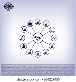 set of charts, vector icon