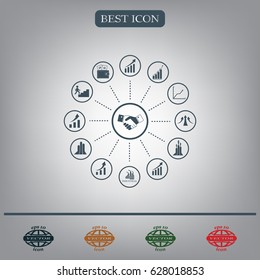 set of charts, vector icon