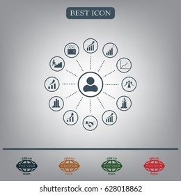 set of charts, vector icon