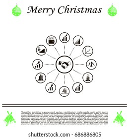 set of charts, vector icon