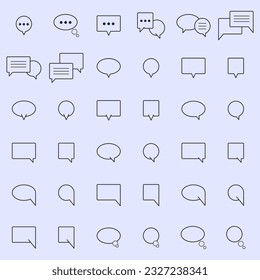  Set of Chat Balloon Line Icons. Collection of Cool Speech Bubble.