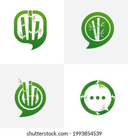 Set of Chat Bamboo logo vector template, Creative Bamboo logo design concepts