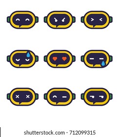 Set of Chat Bot Emoji Emotions Icons