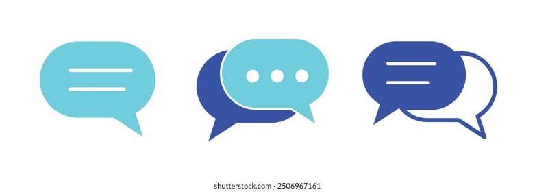 Satz von Chatboxsymbolen, Blasensprechsymbol einzeln auf weißem Hintergrund. Gesprächsblase