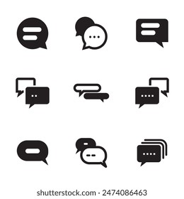 Set of chat box icons isolated on white background. Conversation bubble