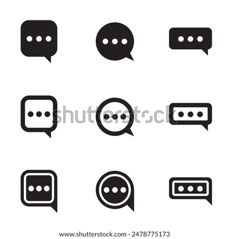Set of chat box icons isolated on white background. Conversation bubble