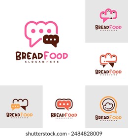 Set of Chat Bread Food logo vector template, Creative Bread logo design concepts