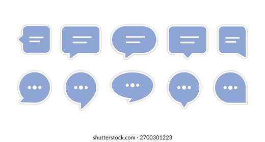 Conjunto de iconos de burbuja de chat. Diseño de ilustración de Plantilla de logotipo de Vector de icono de burbuja de discurso de chat. Iconos de la burbuja del discurso. Ilustración vectorial
