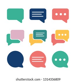 Set of Chat Bubble Icons.Line chat icons for flat design. Talk baloon icons isolated. Chat speech bubble icons.color cute and lovely
