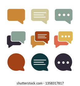 Set of Chat Bubble Icons.Line chat icons for flat design. Talk baloon icons isolated. Chat speech bubble icons.color cute ,lovely and vintage color 