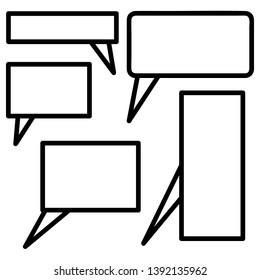 Set Of Chat Bubble Line Icons
