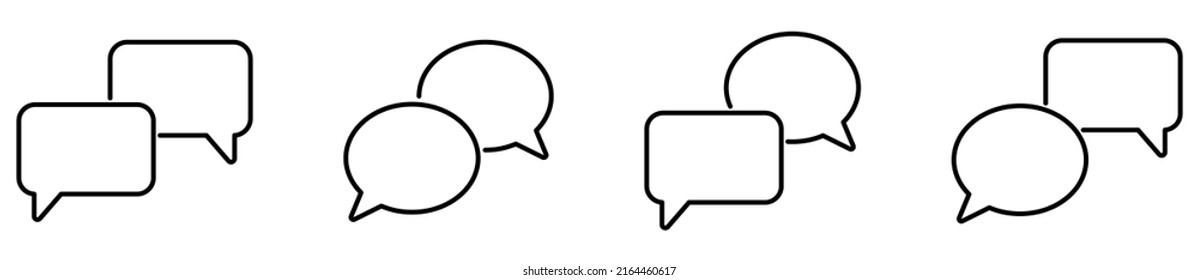 Set of chat bubble line icons. Vector symbols