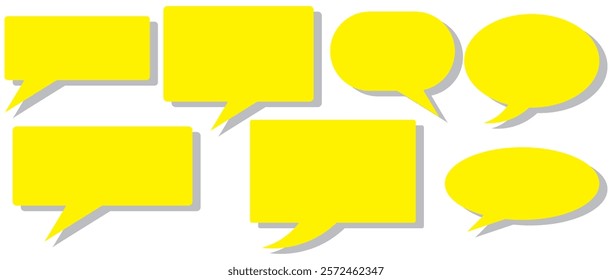 Set of Chat Bubble Line Icons.Line chat icons for flat design. Talk baloon icons isolated. Chat speech bubble icons. Yellow chat box icon .