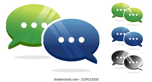 Set of chat bubble in realistic style. Speech bubble illustration.