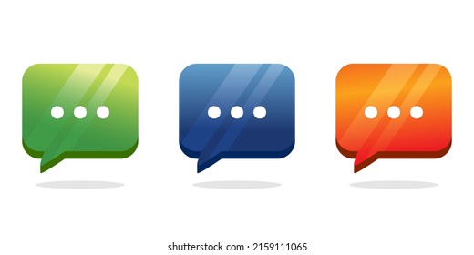 Set of chat bubble in realistic style. Speech bubble illustration.