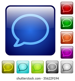 Set of chat color glass rounded square buttons