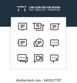 set chat communication speech bubble icon design vector illustration