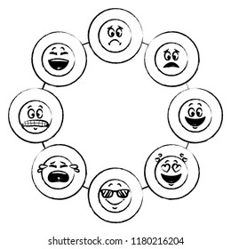 Set of chat emoticons sketch