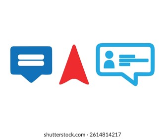 Set of Chat icon or Arrow icon and ID card icon, Vector Illustrator file 