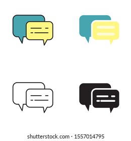 Set of chat icon with different style. Message icon, communication icon  