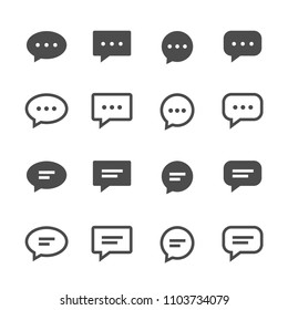 Set chat icon isolated on white background