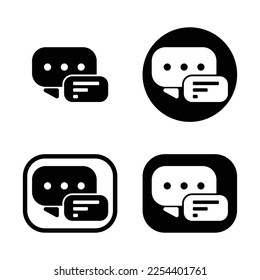 Set Chat Icon Isolated On White Background. Collection. Vector Illustration