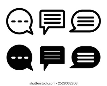 set chat icon or logo design isolated sign symbol vector illustration. A collection of high quality black line style vector icons