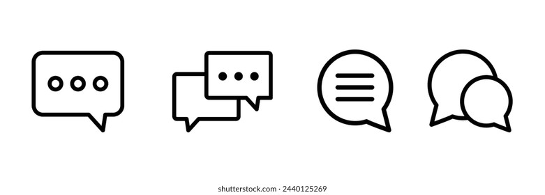 Set of Chat Icons. Comments symbol collection. Vector Illustration.