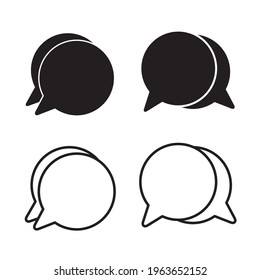 set of chat icons in a flat and isolated style. Vector icon illustration.