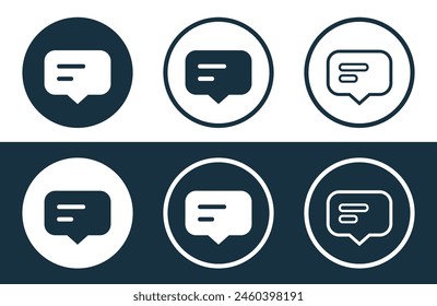 Conjunto de iconos de chat aislado plano y contorno estilo Ilustración vectorial
