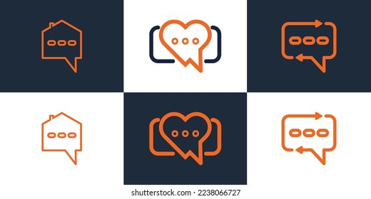 conjunto de diseños de logotipo de chat con todo concepto moderno de icono