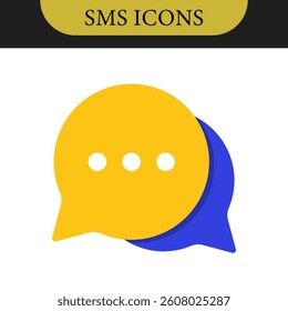 Set of Chat Message Bubbles Vector Icon. Communication icons. Talk bubble, dialog. Web icon set. Online communication. Conversation, SMS, Notification, Group Chat. Chatting icons in different styles