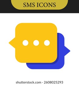 Set of Chat Message Bubbles Vector Icon. Communication icons. Talk bubble, dialog. Web icon set. Online communication. Conversation, SMS, Notification, Group Chat. Chatting icons in different styles