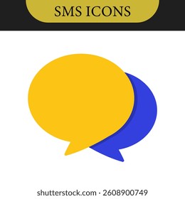 Set of Chat Message Bubbles Vector Icon. Communication icons. Talk bubble, dialog. Web icon set. Online communication. Conversation, SMS, Notification, Group Chat. Chatting icons in different styles