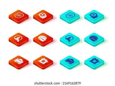 Set Chat messages notification on laptop, House, Create account screen, World map made from speech bubble, Speech chat and Shield with mail and e-mail icon. Vector