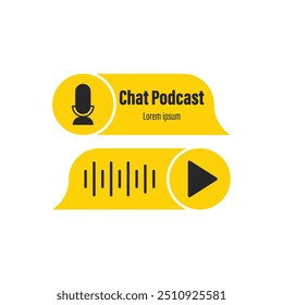 Set Of Chat Podcast Vector Design.